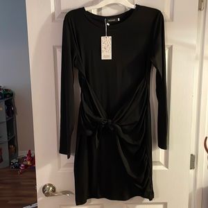 Black dress with front tie
